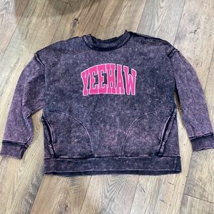 Zenana Mineral Wash Sweatshirt with Side Pockets Size Large
